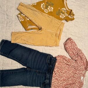 9 month 9 items these are in excellent condition. Okie Dokie and Carters.